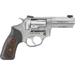 Ruger SP101 Wiley Clapp .357 Magnum 5 Round Double/Single Action Stainless Steel Revolver, 3\" Barrel, Gold Bead Front Sight, Novak Rear Sight - 15710