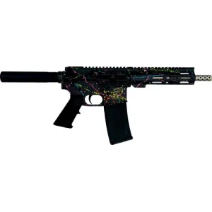 Great Lakes Firearms AR15 Pistol, .223 Wylde, 7.5\" 416r Stainless Steel Barrel, 7.125\" M-LOK Rail, Pistol Buffer Tube, Saved By The Splatter Black Cerakote Finish- GL15223SSP S-BLK