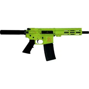 Great Lakes Firearms AR15 Pistol, .223 Wylde, 7.5\" 4150 CRMOV Black Nitride Barrel, 7.125\" M-LOK Rail, Pistol Buffer Tube, Zombie Splatter Cerakote Finish- GL15223P S-ZOM