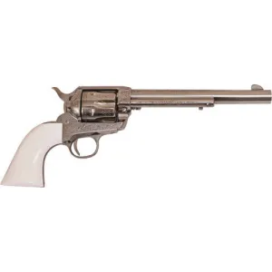 Cimarron Frontier PP405LNI Revolver .357 Magnum 7.5\" 6-Round Pre-War Frame Laser Engraved Nickel Ivory