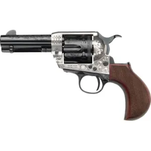 Pietta Great Western II Alchimista Jr GW45AJ312NMCWLG Revolver, .45 LC, 3.5\" Barrel, 6-Round, SAO, Engraved Two-Tone, Express Checkered Grips.