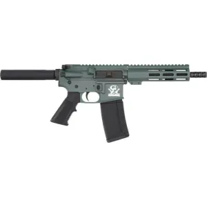 Great Lakes Firearms AR-15 Pistol, .223 Wylde 7.5\" Black Nitride Barrel, 7.25\" M-LOK Rail, 7075 T6 Receiver, Charcoal Green Cerakote - GL15223P CHG