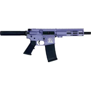 Great Lakes Firearms AR15 Pistol, .223 Wylde, 7.5\" 4150 CRMOV Black Nitride Barrel, 7.125\" M-LOK Rail, Pistol Buffer Tube, Wild Orchid Cerakote Finish- GL15223P ORC