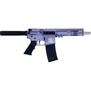 Great Lakes Firearms AR15 Pistol, .223 Wylde, 7.5\" 416r Stainless Steel Barrel, 7.125\" M-LOK Rail, Pistol Buffer Tube, Wild Orchid Cerakote Finish- GL15223SSP ORC