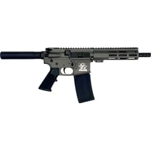 Great Lakes Firearms AR15 Pistol, .223 Wylde, 7.5\" 4150 CRMOV Black Nitride Barrel, 7.125\" M-LOK Rail, Pistol Buffer Tube, Tungsten Grey Cerakote Finish- GL15223P TNG