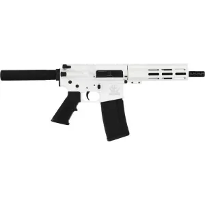 Great Lakes Firearms AR-15 Pistol, .223 Wylde 7.5\" Black Nitride Barrel, 7.25\" M-LOK Rail, 7075 T6 Receiver, Arctic White Cerakote - GL15223P WHT