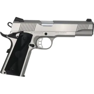 Tisas 1911 Duty SS45 Full Size Semi-Auto Pistol 5\" Barrel 45 ACP 8rd - Stainless Steel, Novak Style 3 Dot Sights - Upgraded Features