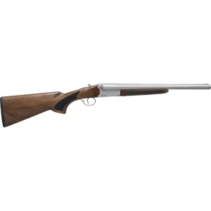 Citadel Boss Coach CITSBS1218NKL Shotgun 12GA 18.5\" 2RD Side by Side Nickel Finish Turkish Walnut, Barrel Selector, Extractors