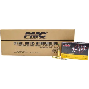 PMC 556K X-Tac 5.56 NATO LAP M855 62 GR Ammunition, Green Tipped, Brass Cased, Boxer Primed, Reloadable, Non-Corrosive - 1000 Round Case