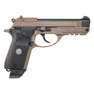 Girsan 390860 MC 14T Solution Compact 13+1 4.50\" Black Steel Tip-Up Barrel, Flat Dark Earth Serrated Slide & Aluminum Frame w/Accessory Rail, Black Checkered Polymer Grip Ambidextrous