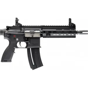 HK 81000404 HK416 Pistol Pistol 22 LR Caliber with 8.50\" Barrel, 10+1 Capacity, Overall Black Finish, Polymer Grip & Flip-Up Sights