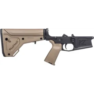 Aero Precision M5 Complete Lower Receiver w/ FDE MOE Grip & FDE UBR Gen2 Stock - Anodized Black with FDE Furniture - APAR308224