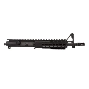 Aero Precision M4E1 Enhanced 10.5\" 5.56 Complete Upper Receiver with Pinned FSB and 7\" Quad Rail Handguard - Anodized Black - APAR640211Q3
