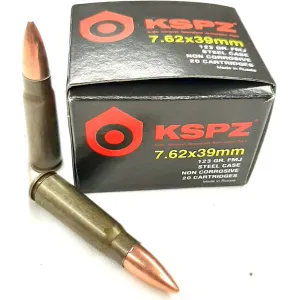 Russian Klimovsk 7.62x39 Ammunition, Lacquer Coated Steel Case, FMJ, 123 Grain, Lead Core, Non-Corrosive, Berdan Primed - 1000 Round Case