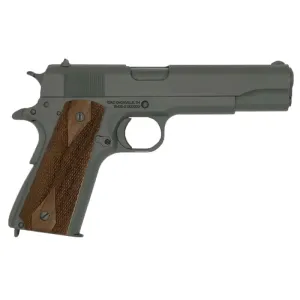 Tisas 1911A1 US ARMY WWII Model .45 Pistol, 5\" Barrel, Semi-Auto, 2-7 Round Mags, Grip Safety, Walnut Grips, Enhanced Features - Hard Case.