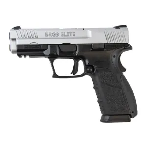 Buffalo Cartridge Co. 9MM Semi-Auto Pistol, BRG9 Elite 4\" BBl, Grip Safety, Trigger Safety, Ambi Mag Release, 2-16 Rd Mags, Two-Tone - Black/Stainless