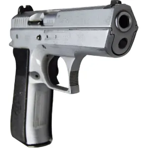 IMI Jericho 941F 9mm Semi-Auto Pistol 4.5\" BBL, Satin Nickel Finish. 15 Rd - Israeli Made - Good Surplus Condition - With Police Star Markings