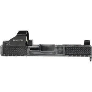 Swampfox - Wolverine Slide Battleworn Gray For Glock 19 Gen 3 Models - RMR Optic Cut - Suppressor Height Fiber Optic Sights - WVS19-BWS