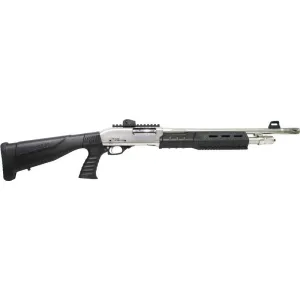 Iver Johnson Arms PAS12SNPG Johnson Shotgun 12GA. 3\" 18\" S.NICKEL QD PG Buttstock Shotgun