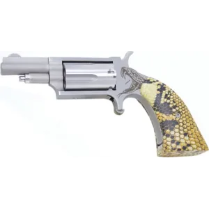 North American Arms Mini Antivenom 22MGBGSG Revolver, .22 WMR, 1.625\" Barrel, 5rd, Single Action, Snakeskin Boot Grip, Snake Head Engraving.
