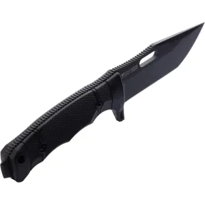 S.O.G SOG-17-21-02 Seal FX 4.30\" Fixed Tanto Plain Black Cerakote CPM S35VN SS Blade Black GRN/SS Handle Includes Sheath
