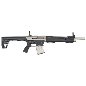 Tokarev TAR-12MP Semi-Auto Shotgun - 18.5\" Barrel, 12 Gauge, 5 Round Mag, Folding Sights, 2-3/4 & 3 \"- Tsunami Nickel Marine Finish