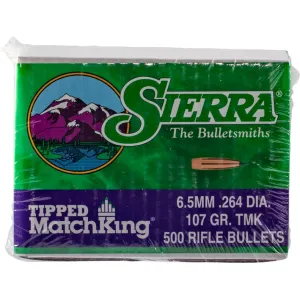 Sierra 7407C Tipped MatchKing 6.5 Creedmoor .264 107 gr Tipped MatchKing 500 Per Box