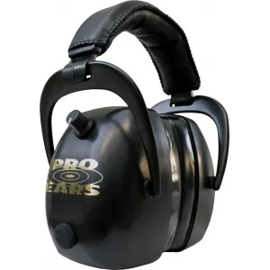 Pro Ears PEG2RMB Gold II Electronic Muff 30 dB Over the Head Black Ear Cups with Black Headband & Gold Logo for Adults 1 Pair