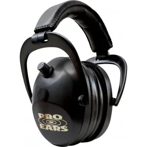 Pro Ears PEG2SMB Gold II Electronic Muff 26 dB Over the Head Black Ear Cups with Black Headband & Gold Logo for Adults 1 Pair