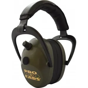 Pro Ears PEG2SMG Gold II Electronic Muff 26 dB Over the Head Green Ear cups with Black Headband & Gold Logo for Adults 1 Pair
