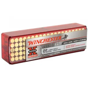 Winchester Ammo X22LRSS1 Super-X, High Velocity, .22 Long Rifle 40 GR Round Nose - 100 Rounds Per Plastic Tray - 2000 Round Case