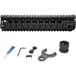 Bravo QRF10556BLK BCMGunfighter AR-15 Quad Rail 10\" 6061-T6 Aluminum Black Hard Coat Anodized