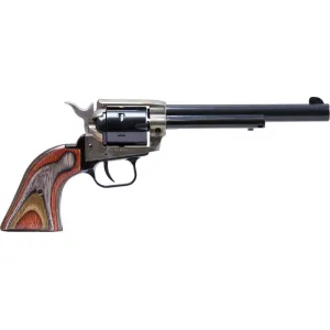 Heritage Mfg RR22MCH6 Rough Rider Small Bore Single Action Revolver,.22 LR, Case Hardened, 6.5\" 6 Shot Camo Laminate Black / Green