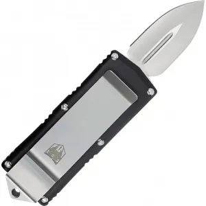 CobraTec Knives BLKOTFMC Money Clip 1.75\" OTF Plain D2 Steel Blade/Black Aluminum Handle Includes Pocket Clip