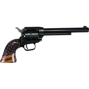 Heritage Mfg Rough Rider Small Bore Single 22LR 6.5\" Blued - Antiqued U.S. Flag Pattern Grips - R22B6GOLDUSA