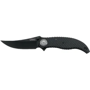 CRKT 2640 Clever Girl 4.10\" Folding Plain Black Powder Coated D2 Steel Blade/ Black G10 Handle Includes Pocket Clip
