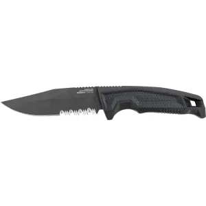 S.O.G SOG-17-22-02 Recondo FX 4.60\" Fixed Part Serrated Satin TiNi Full Tang Cryo 440C SS Blade/ Black Overmolded GRN Handle