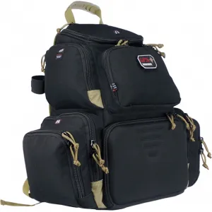 G*Outdoors 1711BPBT Handgunner Range Bag/Backpack 600D Polyester 16\" x 10\" x 19\" Tan/Black