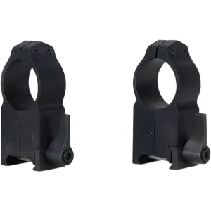 Warne 204LM Maxima Vertical Ring Set Quick Detach For MSR AR10/AR15 Maxima/Weaver/Picatinny Ultra High 1\" Tube Matte Black Steel