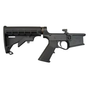 Plum Crazy AR-15 Improved Gen II Complete Polymer Lower Receiver, Ready to Drop in and Push Pin. - Black