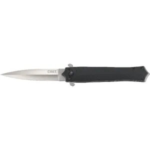 CRKT 2265 Xolotl 3.64\" Folding Spear Point Plain Satin 4116 Stainless Steel Blade/Black G10 Handle Includes Pocket Clip
