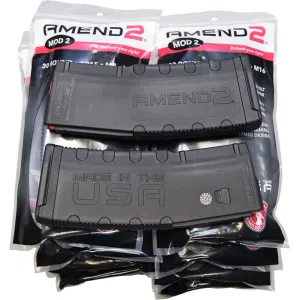 Amend2 .556 / 223 Caliber AR-15 30 Round AR-15 Magazine Model 2 - MOD2BLK30 - 10 Mag Bundle Pack
