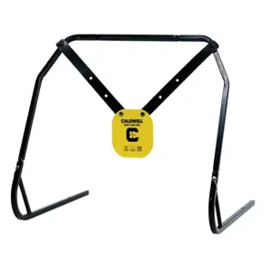 Caldwell 1140016 Gong & Target Stand 8\" Yellow AR500 Steel Gong Hanging Includes XL Strap Hangers