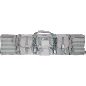Drago Gear 12-343GR Double Gun Case 43\" x 14\" x 13\" Exterior 600D Polyester Gray