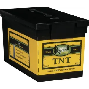 Speer Ammo 4725 Rifle Varmint 30 Caliber .308 125 GR TNT Hollow Point 500 Box