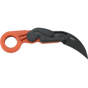 CRKT 4041O Provoke 2.47\" Folding Plain Black Stonewashed 4116 Stainless Steel Blade/Orange Grivory Handle Includes Pocket Clip