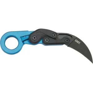 CRKT 4041B Provoke Blue Metallic 2.47\" Folding Hawkbill Plain Black Stonewash 1.4116 Steel Blade Blue Metallic Grivory Handle