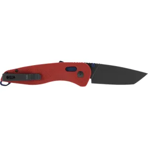 S.O.G SOG-11-41-08 Aegis AT 3.13\" Folding Tanto Plain Black TiNi Cryo D2 Steel Blade/Rescue Red w/Indigo Accents GRN Handle