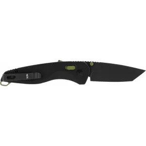 S.O.G SOG-11-41-09 Aegis AT 3.13\" Folding Drop Point Plain Black TiNi Cryo D2 Steel Blade/Black w/Moss Accents GRN Handle