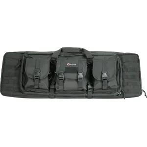 GPS Bags GPSDRC36 Double 36\" Black 600D Polyester with 2 Padded Pistol Sleeves, Molle Webbing & Lockable Zippers